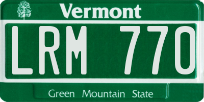 VT license plate LRM770