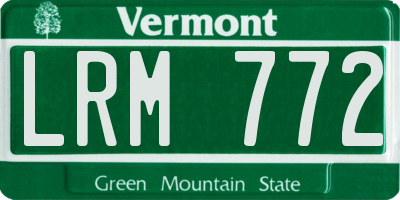 VT license plate LRM772