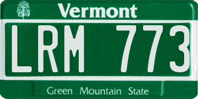 VT license plate LRM773