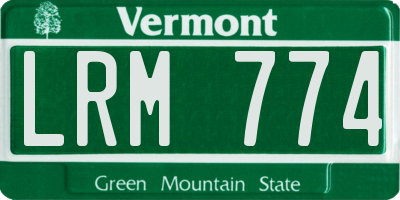 VT license plate LRM774