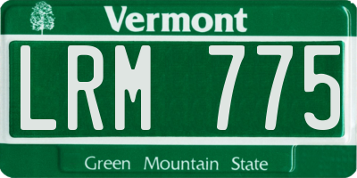 VT license plate LRM775