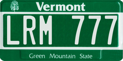 VT license plate LRM777