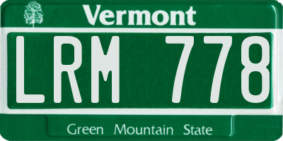VT license plate LRM778