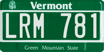VT license plate LRM781
