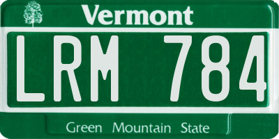 VT license plate LRM784