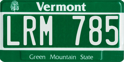 VT license plate LRM785