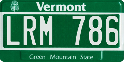 VT license plate LRM786