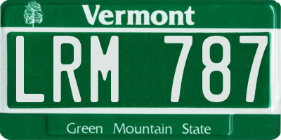 VT license plate LRM787