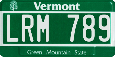 VT license plate LRM789