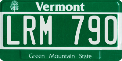 VT license plate LRM790