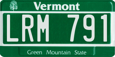 VT license plate LRM791