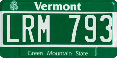 VT license plate LRM793
