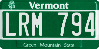 VT license plate LRM794