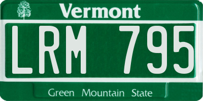 VT license plate LRM795
