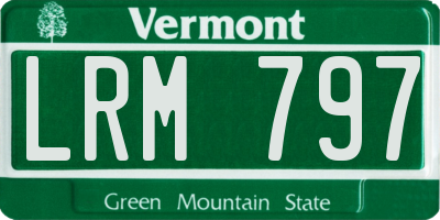 VT license plate LRM797