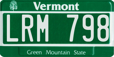 VT license plate LRM798