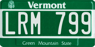 VT license plate LRM799