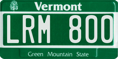 VT license plate LRM800