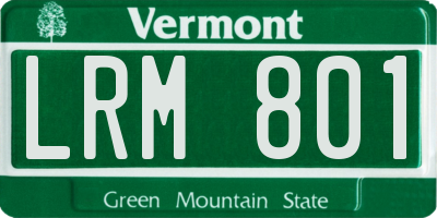 VT license plate LRM801