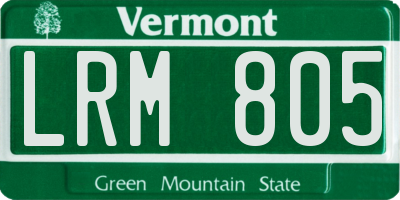 VT license plate LRM805