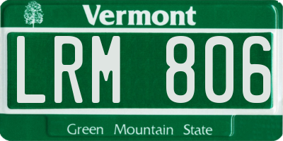 VT license plate LRM806
