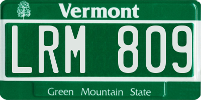 VT license plate LRM809