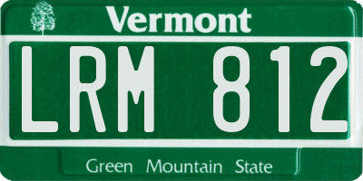 VT license plate LRM812