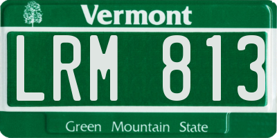 VT license plate LRM813