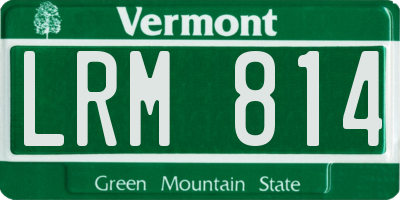 VT license plate LRM814