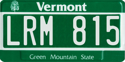 VT license plate LRM815