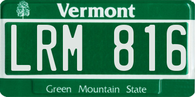 VT license plate LRM816