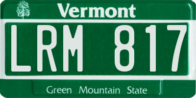 VT license plate LRM817