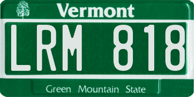 VT license plate LRM818