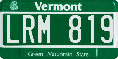 VT license plate LRM819