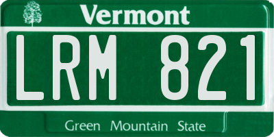 VT license plate LRM821