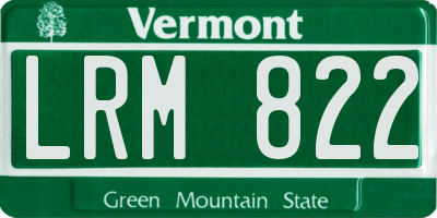 VT license plate LRM822