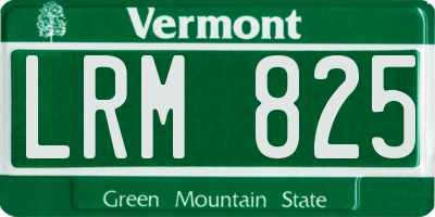 VT license plate LRM825