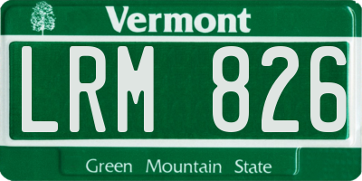VT license plate LRM826