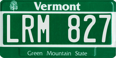 VT license plate LRM827