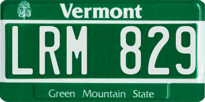 VT license plate LRM829