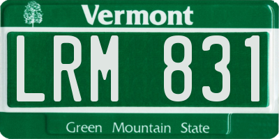 VT license plate LRM831