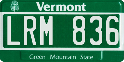 VT license plate LRM836