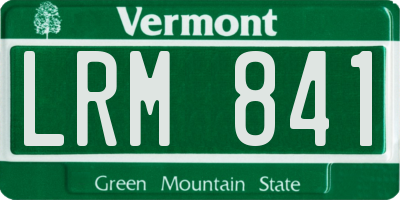 VT license plate LRM841