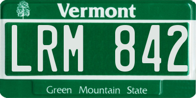 VT license plate LRM842