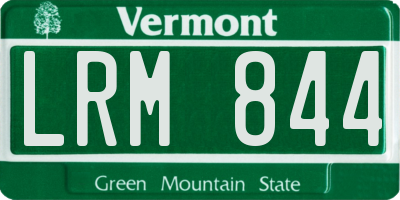 VT license plate LRM844