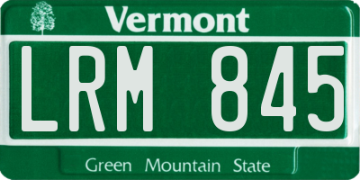 VT license plate LRM845
