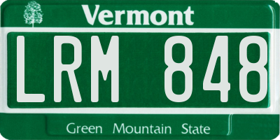 VT license plate LRM848