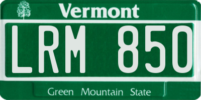 VT license plate LRM850