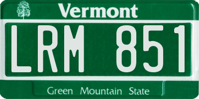 VT license plate LRM851