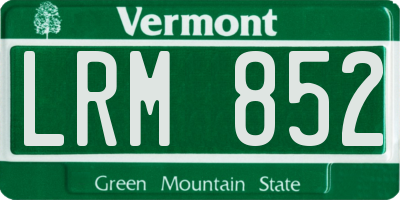 VT license plate LRM852